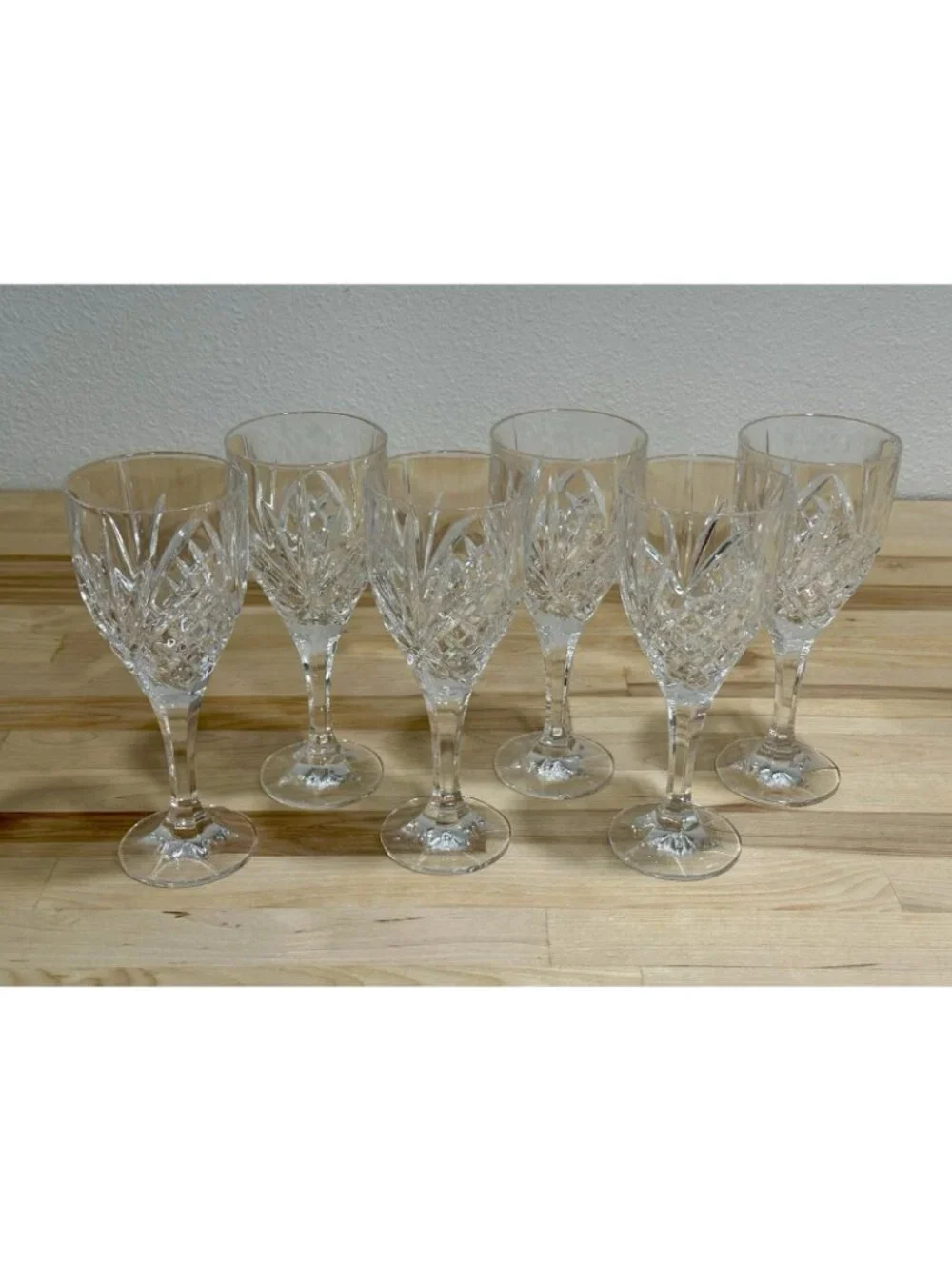 Set Of 6 DUBLIN Shannon by Godinger Crystal Water Goblets Wine Glasses 8” Tall